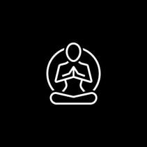 Animation of a person meditating.